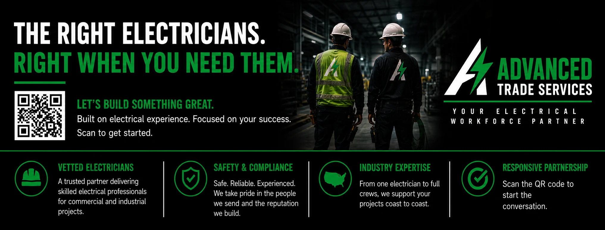Advanced Trade Services provides the right electricians when contractors need them