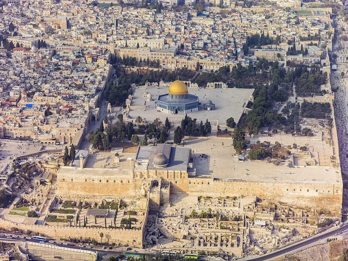 Aerial view of the Al Aqsa Mosque compound in Jerusalem